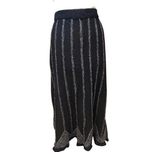 NWT ModeLia XL Peasant maxi skirt; black and gray sz XL